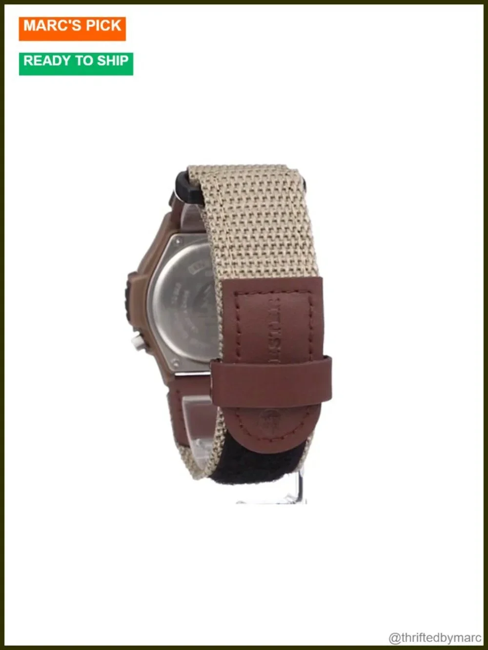 Men's Analog Watch with 100M Water Resistance Nylon Band LED Light Date Display